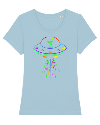 Space Alien UFO Neon Lights Rave Sky Blue