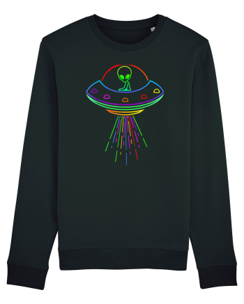 Space Alien UFO Neon Lights Rave Black