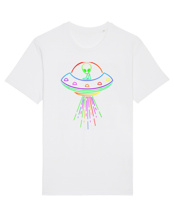 Space Alien UFO Neon Lights Rave White