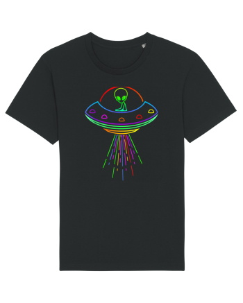 Space Alien UFO Neon Lights Rave Black