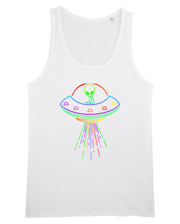 Space Alien UFO Neon Lights Rave White