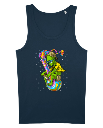 Space Alien Weed Bong Stoner Psychedelic Navy