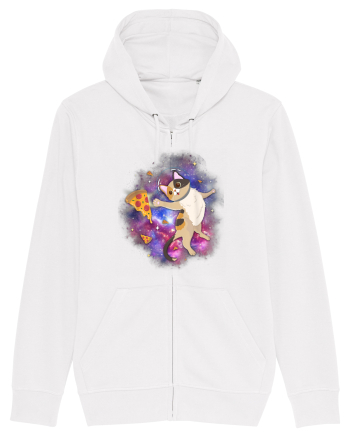 Space Cat Kitten Astronaut Funny Pizza White