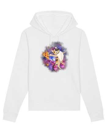 Space Cat Kitten Astronaut Funny Pizza White