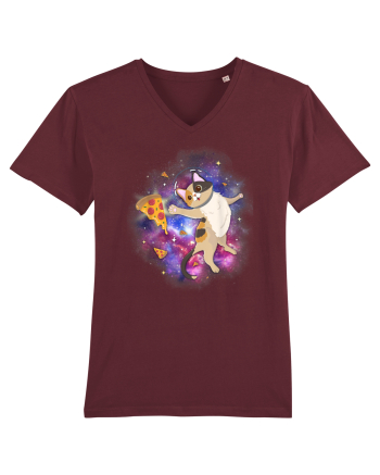Space Cat Kitten Astronaut Funny Pizza Burgundy