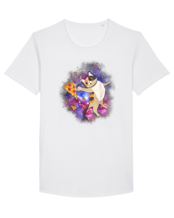 Space Cat Kitten Astronaut Funny Pizza White