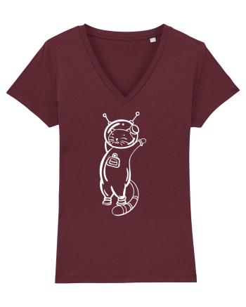 Space Cat Kitty Lovers Burgundy