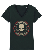 Space Force Alien Liaison Officer Tricou mânecă scurtă guler V Damă Evoker