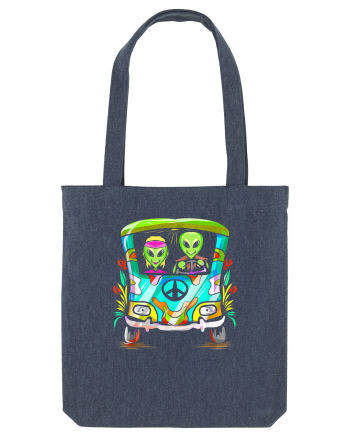 Space Shroom Hippie Alien Midnight Blue