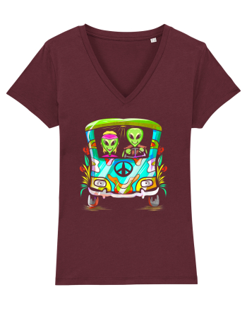 Space Shroom Hippie Alien Burgundy