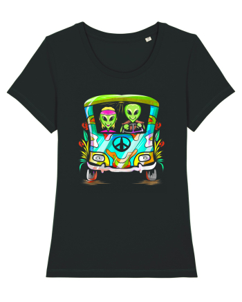 Space Shroom Hippie Alien Black