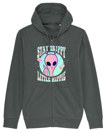 Stay Trippy Little Hippie Art Peace Sign Anthracite
