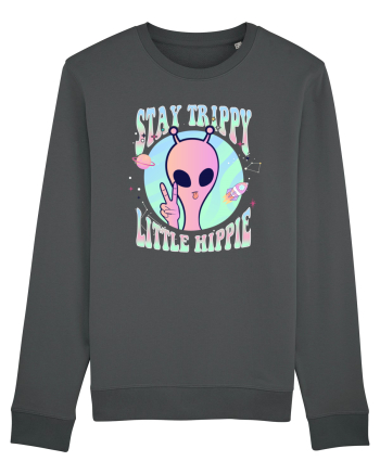 Stay Trippy Little Hippie Art Peace Sign Anthracite