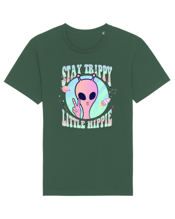 Stay Trippy Little Hippie Art Peace Sign Bottle Green