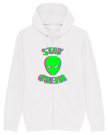 Stay Weird Glitch White