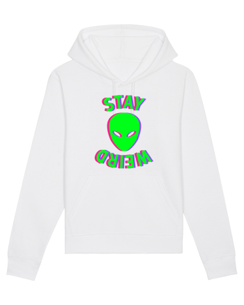 Stay Weird Glitch White