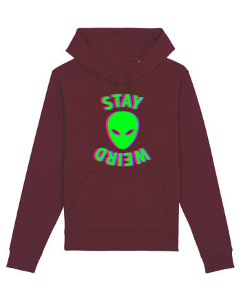 Stay Weird Glitch Burgundy