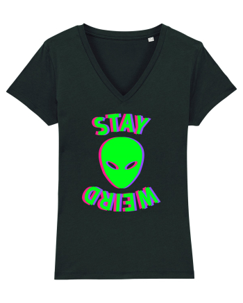 Stay Weird Glitch Black