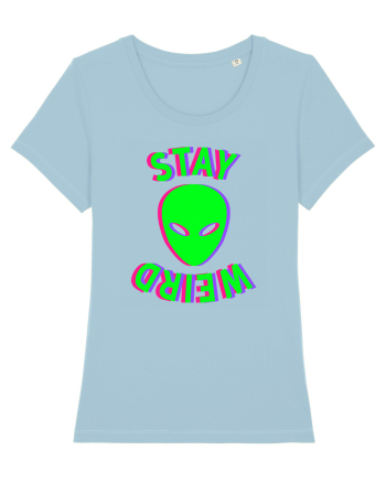 Stay Weird Glitch Sky Blue