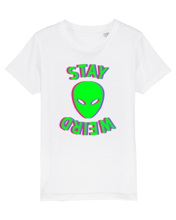 Stay Weird Glitch White