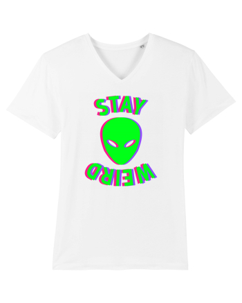 Stay Weird Glitch White