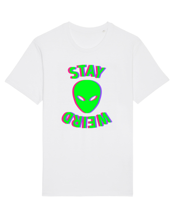 Stay Weird Glitch White