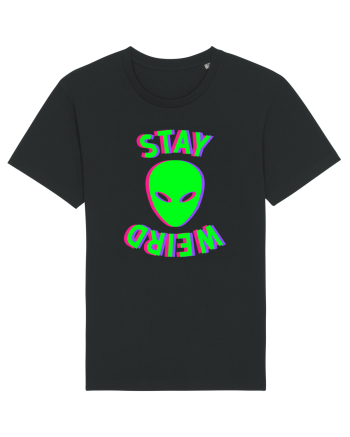Stay Weird Glitch Black