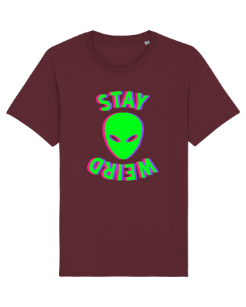Stay Weird Glitch Burgundy