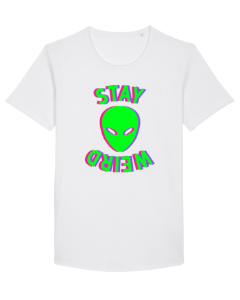 Stay Weird Glitch White