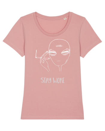 Stay Woke Cool Smoking Alien Canyon Pink