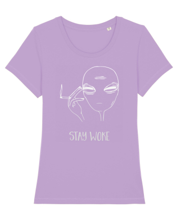 Stay Woke Cool Smoking Alien Lavender Dawn