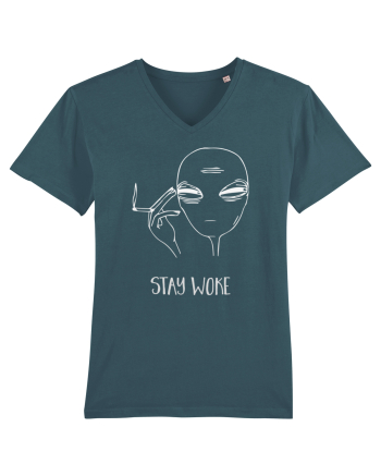 Stay Woke Cool Smoking Alien Stargazer