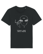 Stay Woke Cool Smoking Alien Tricou mânecă scurtă Unisex Rocker