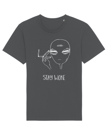 Stay Woke Cool Smoking Alien Anthracite