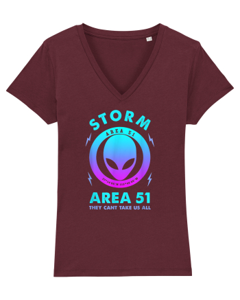 Storm Area 51 Funny Alien They Cant Take Us All Burgundy