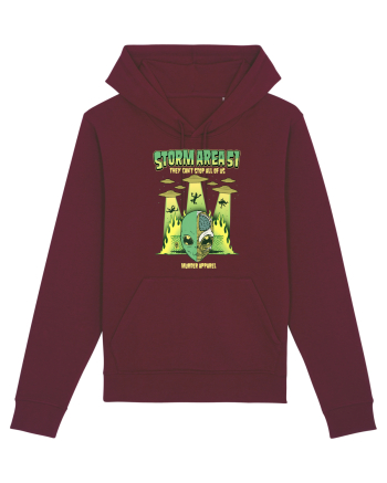 Storm Area 51 Paranormal Alien UFO Burgundy