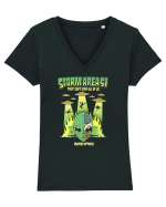 Storm Area 51 Paranormal Alien UFO Tricou mânecă scurtă guler V Damă Evoker