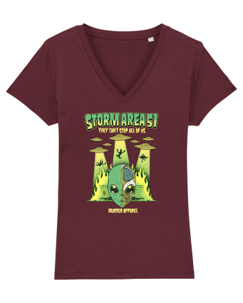Storm Area 51 Paranormal Alien UFO Burgundy
