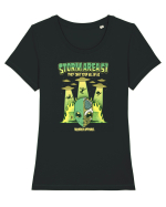 Storm Area 51 Paranormal Alien UFO Tricou mânecă scurtă guler larg fitted Damă Expresser