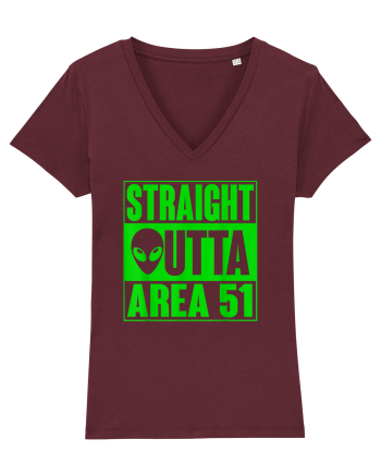 Straight Outta Area 51 UFO Alien Burgundy