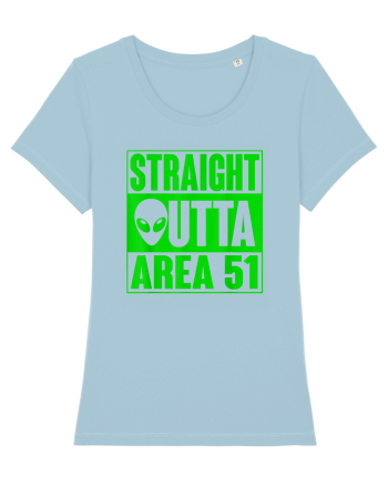 Straight Outta Area 51 UFO Alien Sky Blue
