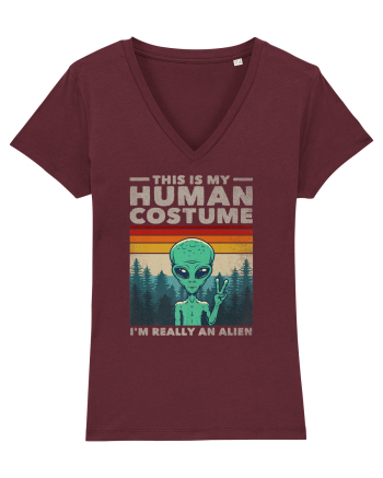 This Is My Human Costume I'm Really An Alien Burgundy