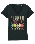 This Is My Human Costume Tricou mânecă scurtă guler V Damă Evoker