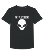 This Place Sucks Alien Tricou mânecă scurtă guler larg Bărbat Skater