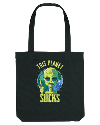 This Planet Sucks Green Alien Head Black