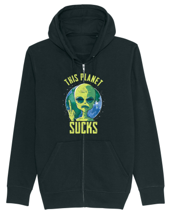 This Planet Sucks Green Alien Head Black