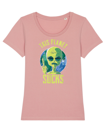 This Planet Sucks Green Alien Head Canyon Pink