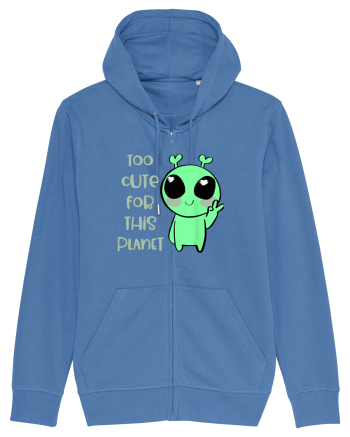 Too Cute For This Planet Kawaii Alien Art Bright Blue