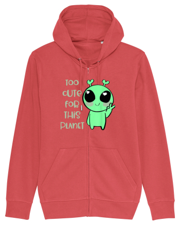 Too Cute For This Planet Kawaii Alien Art Carmine Red