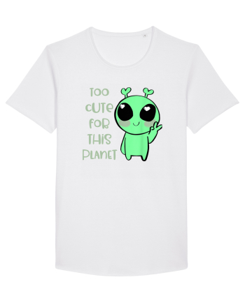 Too Cute For This Planet Kawaii Alien Art White